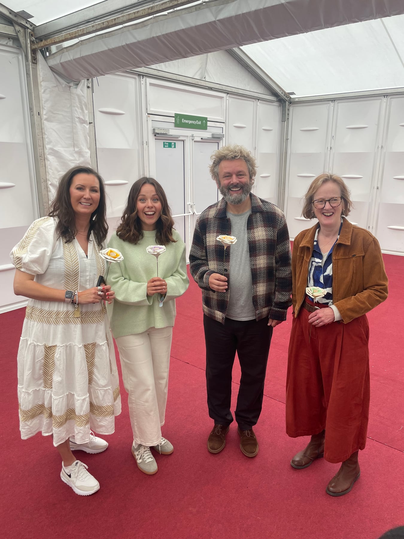 Jess Webb, Michael Sheen and colleagues together at a literature festival